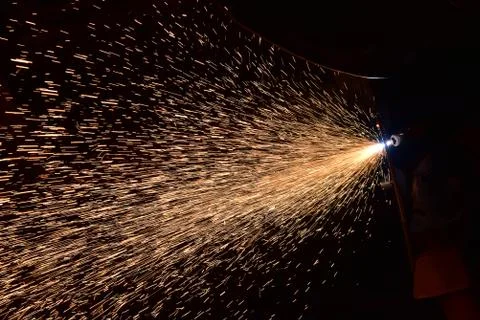 Sparks from Welding Stock Photos