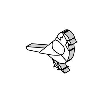Sparrow bird isometric icon vector illustration Stock Illustration