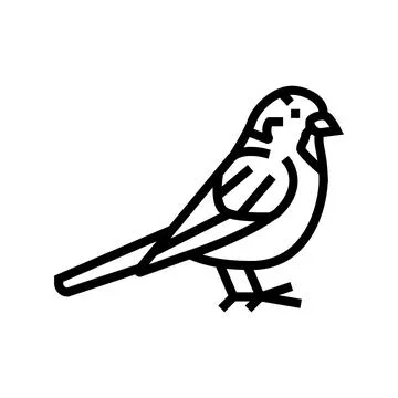 Sparrow bird line icon vector illustration Stockillustratie