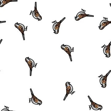 Sparrow bird vector seamless pattern イラスト素材