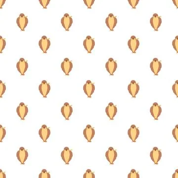 Sparrow birds repeating seamless pattern on white background 스톡 일러스트