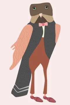 Sparrow hawk cartoon. Illustrazione stock