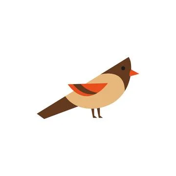 Sparrow. Icon. Simple style. Vector illustration isolated on white background Stock Illustration