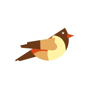 Sparrow. Icon. Simple style. Vector illustration isolated on white background Illustrazione stock