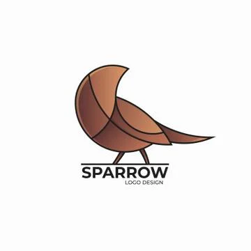 Sparrow logo design Stock Illustration