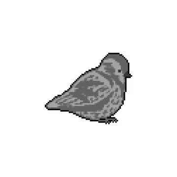 Sparrow pixel art. 8 bit Small bird. Vector illustration. イラスト素材