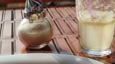 Sparrows eat in a restaurant Stock Footage 150384778