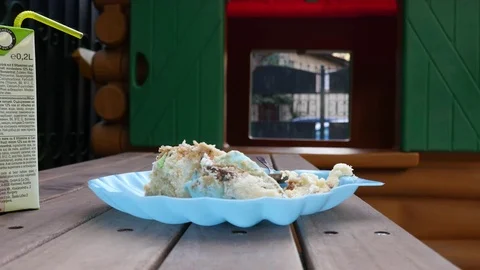 Sparrows eating birthday cake Stock Footage 71156028