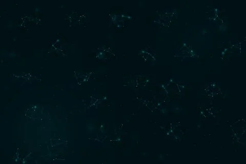 A sparse arrangement of teal star maps and geometric links floats across a .. Stock Illustration