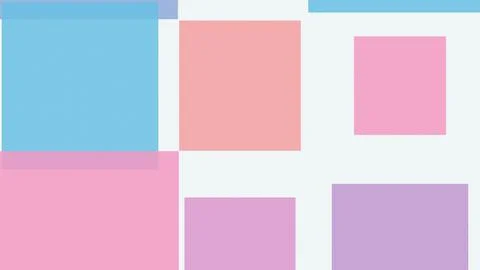 A sparse arrangement of translucent pastel rectangles creates a quiet moder.. Illustration