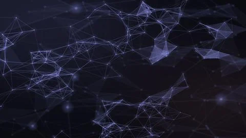 Sparse blue-violet lines, luminous points, and transparent polygonal forms .. Stock Illustration