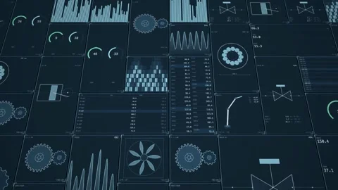 Sparse Engineering Panel Deck Wide Perspective Floor Stock Footage 343648933