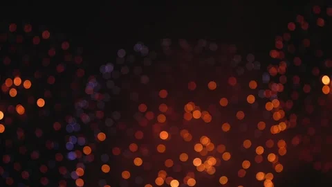 Sparse Fireworks Bokeh Bursting in Dark Night Sky. Focus change lens effect 스톡 동영상 343328343