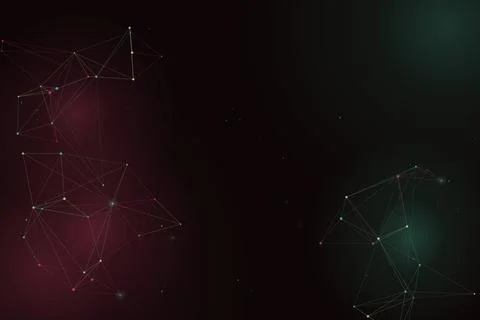 Sparse geometric clusters of connected nodes glow softly against a nearly b.. Stock Illustration
