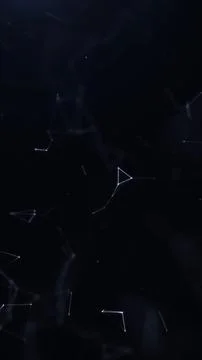 Sparse glowing nodes and geometric connections form a vertical neural netwo.. Stockillustratie