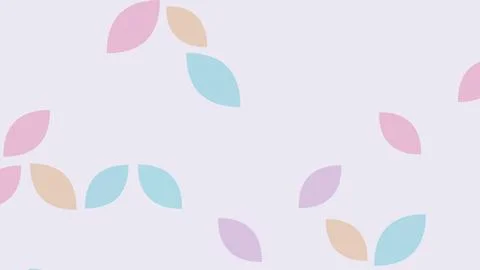 Sparse pastel leaves drift across a lavender field, leaving generous negati.. Stock Illustration