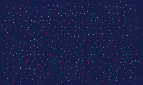 Sparse Red and Cyan Rounded Dots Vector Background Stock Illustration