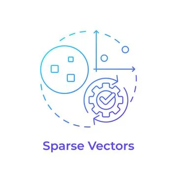 Sparse retrieval blue gradient concept icon Stock Illustration