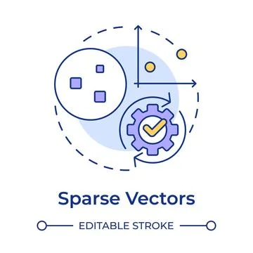 Sparse retrieval multi color concept icon Stock Illustration