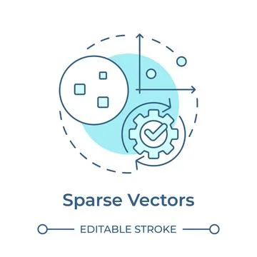 Sparse retrieval soft blue concept icon Stock-Illustration