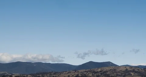 Sparse Rolling Clouds Above Mountains Blue Sky Timelapse 4K 스톡 동영상 113932512