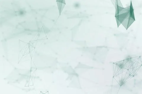 Sparse translucent geometric forms and fine connected lines drift over a pa.. Stock Illustration