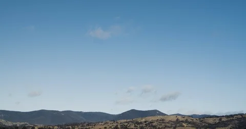 Sparse Wispy Clouds Over Mountains Blue Sky Timelapse 4K Stock Footage 113931114