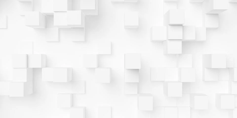 Sparsely arranged random height scaled cubes or boxes perspective view geom.. Stockillustratie