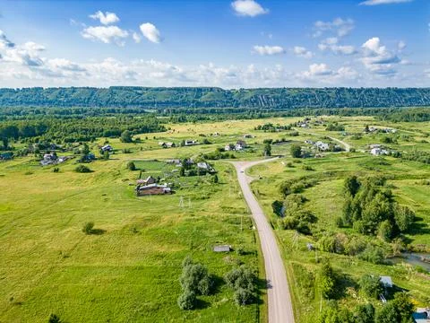 Sparsely populated flat terrain Stock Photos