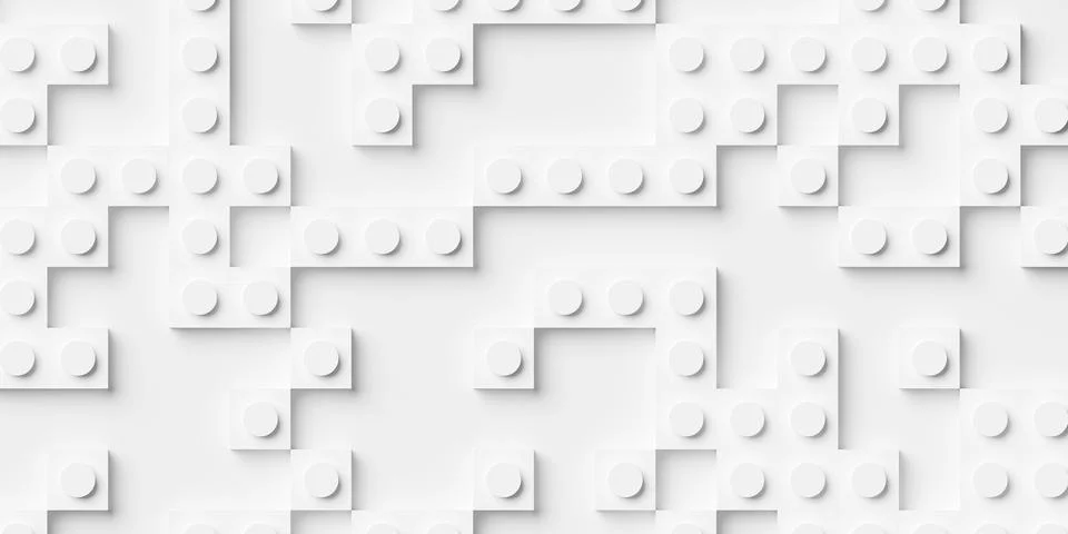 Sparsely scattered cubes or blocks with dots or cylinders on top geometry w.. Stock Illustration