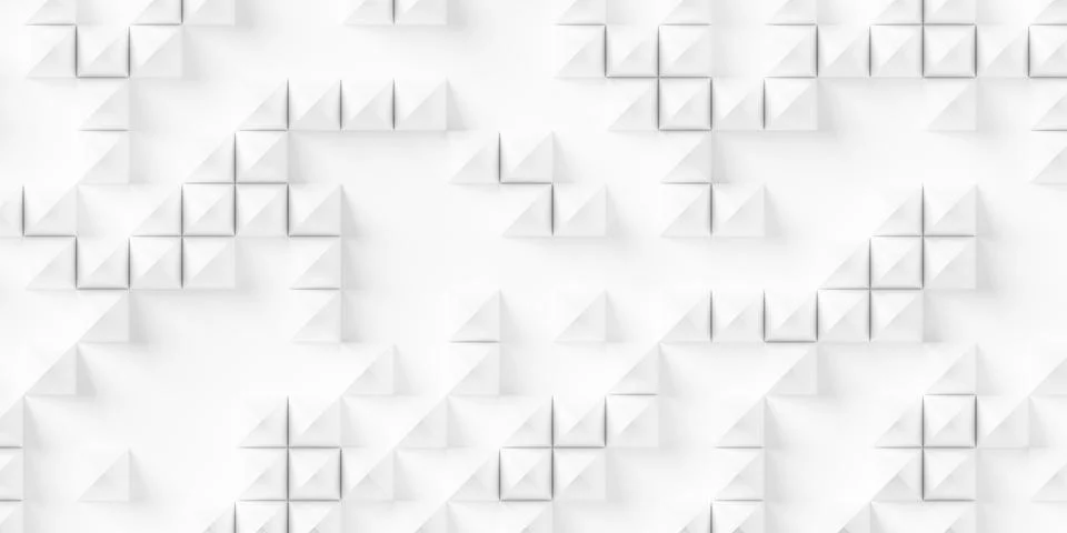 Sparsely scattered small offset white cube pyramid boxes background wallpap.. Stock Illustration
