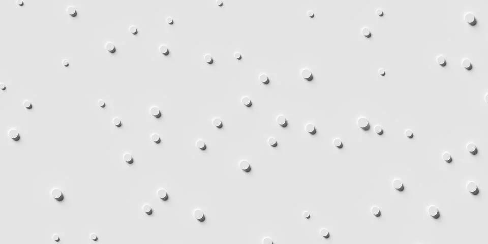 Sparsely scattered tiny white circle or cylinder dots background wallpaper .. 库存插图