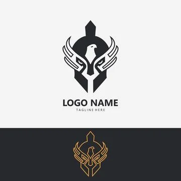 Spartan Eagle logo design vector Stock Illustration