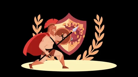 Spartan facing monster virus 库存影片 323844496