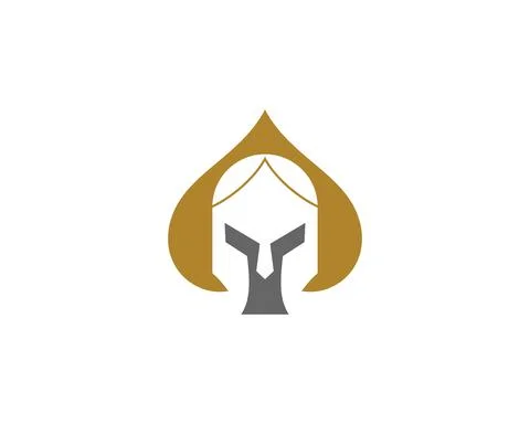Spartan helmet inside the spade shape Illustrazione stock