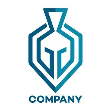 Spartan helmet logo Stock Illustration