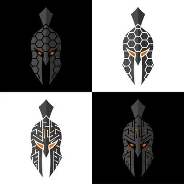 Spartan helmet logo Stock Illustration