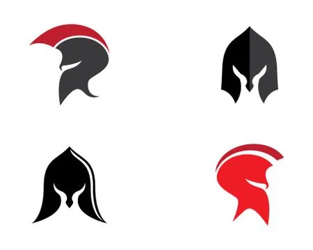 Spartan helmet logo template Stock Illustration