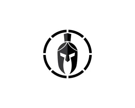 Spartan helmet logo vector Stock Illustration