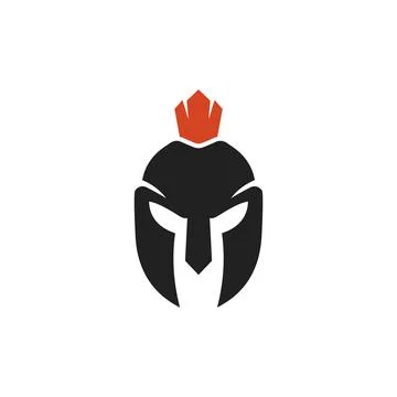 Spartan logo and vector design helmet and head Stock Illustration