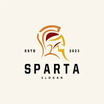 Spartan Logo, Vector Silhouette Warrior Knight Soldier Greek, Simple Minima.. Illustrazione stock