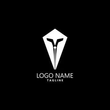 Spartan nib logo design vector Stock Illustration