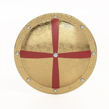 Spartan shield isolated on white background. 3D illustration Stock Illustration
