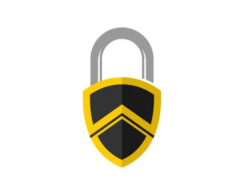 Spartan shield with padlock shape logo Stock Illustration