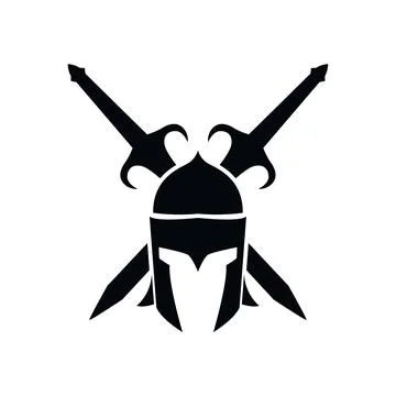Spartan &amp; sword logo Stock Illustration