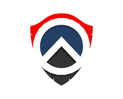 Spartan symbol inside the shield logo Stock Illustration