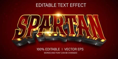 Spartan vector text effect with modern style design Illustration