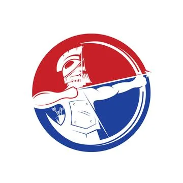 Spartan warrior archery icon vector illustration concept Stock Illustration