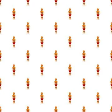 Spartan warrior character seamless repeating pattern Stock Illustration