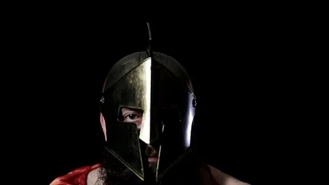 Spartan warrior drinks beer. Stock Footage 124374475